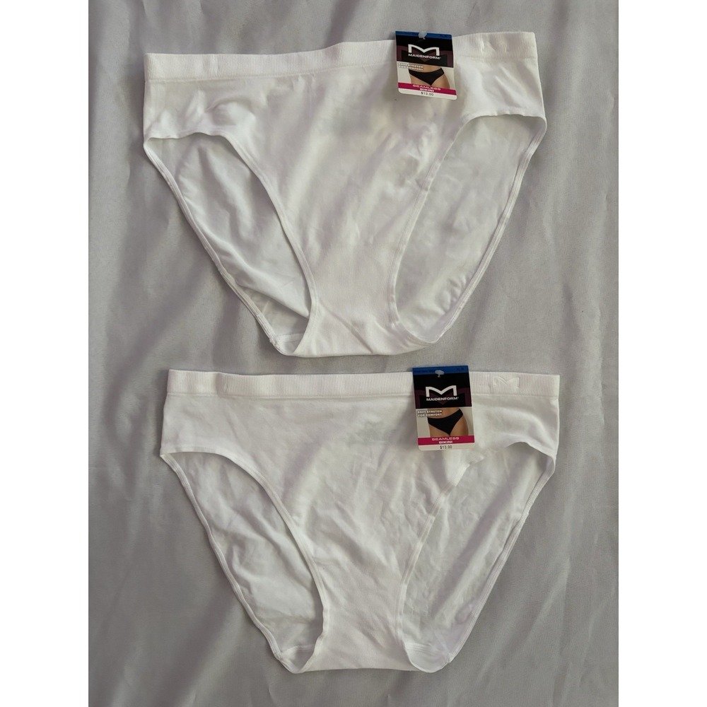 NEW Maidenform Bikini Women's Soft Stretch Seamless Panty 2 Pair DM2309 XLarge